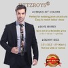 WITZROYS Men's Skinny Tie Floral Cotton Necktie and Tie Bar