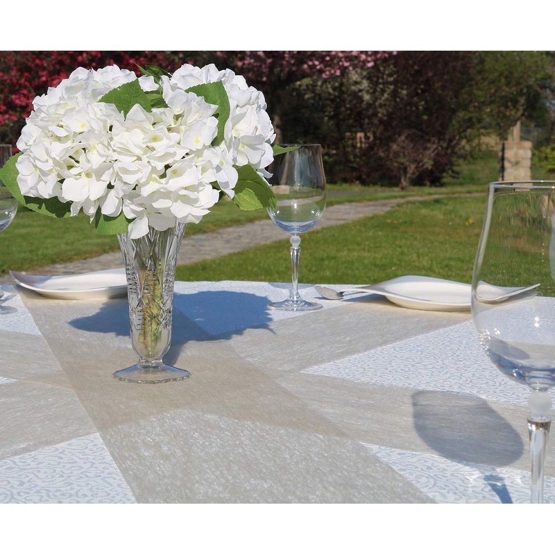 AmaCasa Non-Woven Table Runner with Flower Design 23 cm /