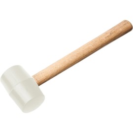 YiePhiot Coconut Opener Tools with Hammer, Super Safe & Easy to Open Young Coconuts Tool, Food Grade Stainless Steel Coconut Opener Set, Rubber Mallet with Handle(White)