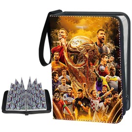 Football Trading Card Album, Football Scrapbook 50 Pages 900 Cards, Trading Card Book for Hercules Cup, Football Superstar Style Scrapbook for Cards, Suitable for Collecting by Children from 3 Years