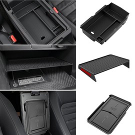 YPHUIKI 3PCS Center Console Organizer Compatible with Honda CRV 2023 2024 2025 2026 Accessories CR-V Hybrid Armrest Organizer Tray Hidden Storage Box ABS Material