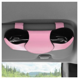 Amelity Car Sunglasses Holder, Sunglass Car Holder for Car Visor, Sunglass Visor Clip for Car, Car Accessories for Women (B-Pink)