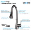 Kitchen Faucet-WEWE Single Handle Stainless Steel Brushed Nickel Pull Down