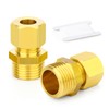 TAILONZ PNEUMATIC 2PCS Brass Compression Tube Pipe Fitting Connector, 10MM