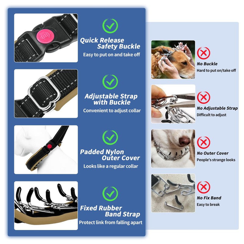 Monstoyo Martingale Collar for Dogs, Hidden No Pull Dog Collar