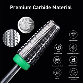 Beautilux 5-in-1 Nagelfräser bits, Bohrer für Nägel, 3/32 Zoll Nagel-Bits, Nagelfräser Aufsätze, für Nagelbohrer Wolframkarbid-Bohrer für Maniküre entfernen Acryl oder hartem Gel (NDB-FO-C)