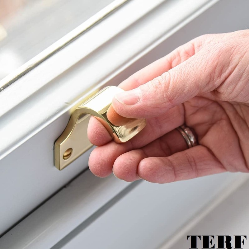TERF® Traditional Victorian Polished Brass Sash Lift Heavy Duty Sash