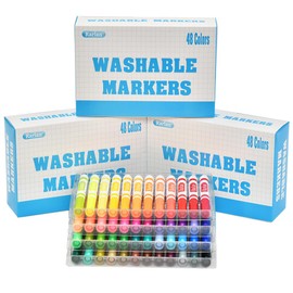 Rarlan Washable Markers Bulk, Markers for Kids, Bulk Pack, 48 Colors, 3 Boxes, 144 Count