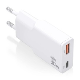 CARGADOR AISENS GAN Ultra Delgado 30W USB-C PD3.0 QC4.0 USB-A QC3.0