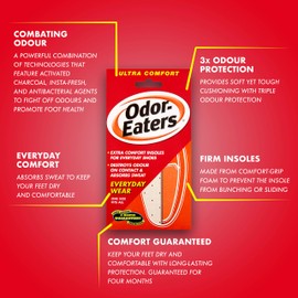 Odor-Eaters Ultra Comfort, Odour-Destroying, Deodorising comfort insoles, for everyday wear, Pack of 6