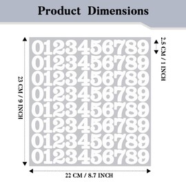 BINLINHONGO 640 Pcs 1 Inch Number Stickers, 8 Sheets Self-Adhesive Vinyl 0-9 Decals, White Number Labels for Scrapbooking, Identification, Organization, Home, Office and Craft Decorative