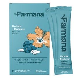 Wholefood Low Sodium Electrolyte Powder - Natural Electrolytes, Organic Fruits and Greens - No Added Sugar Electrolyte Drink Mix for Rapid Hydration, Energy, and Recovery - Blueberry Hibiscus Flavor
