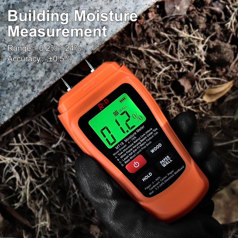 Damp Meter RDINSCOS Wood Moisture Meter for Walls Caravans Logs