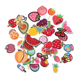 OSALADI 40pcs Cherry Fruit Embroidery Patches Set DIY Clothes Supplies for Fashionable Repair Decoration for Garments Backpacks and Accessories