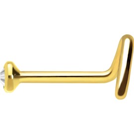 Piercingline Nose Piercing | Titanium | Flat Crystal Disc | Spiral Nose Stud Piercing | Choice of Colours and Sizes