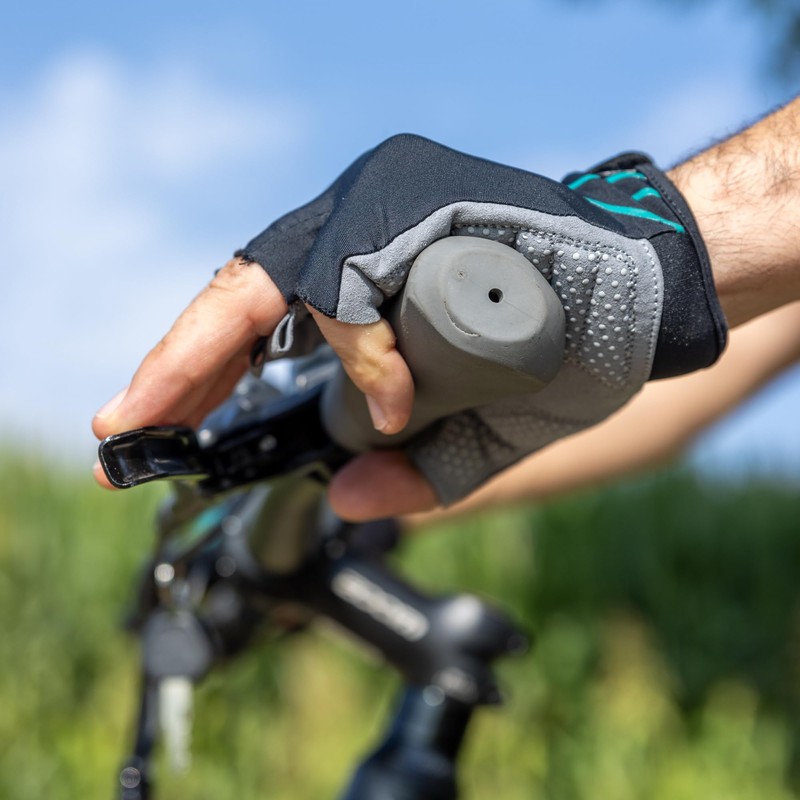 Urban Prime Short Gel Padded Gloves Teal Green Cycling Gloves