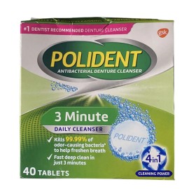 Polident 3-minute Daily Cleaner Denture 40 CT Exp 4/26 Triple Mint Fresh