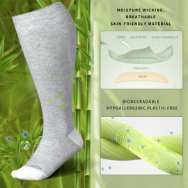 LEVSOX Plus Size Compression Socks for Women&Men Wide Calf 15-20 mmHg Knee High Extra Large Calf Support Socks for Nurse, Medical, Travel, Black, Grey, White