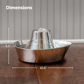 PetSafe PetSafe Seaside Pet Water Fountain (60 oz/1.8L Water Capacity) Stainless Steel Cat Water Fountain, Helps Prevent Pet Acne, Scratch and Rust-Resistant Material