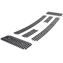 APS Premium Stainless Steel Black 8x6 Horizontal Billet Grille Grill Insert Compatible with Ford F250 F350 F450 F-550 SD 2008 2009 2010 Main Upper N19-J72356F