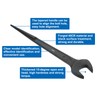 sourcing map Single Open End Spanner Wrench 36mm 15 Degree