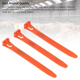 Chicken Leg Rings & Identification Bands (Reusable 1-100 Numbers) for Duck, Chicken, Pigeon, Goose & Gamefowl (Orange)