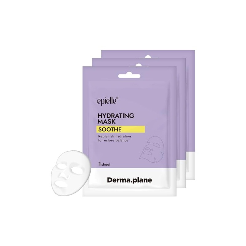 Epielle Hydrating Sheet Mask 3 Pack, Soothing & Restoring Face
