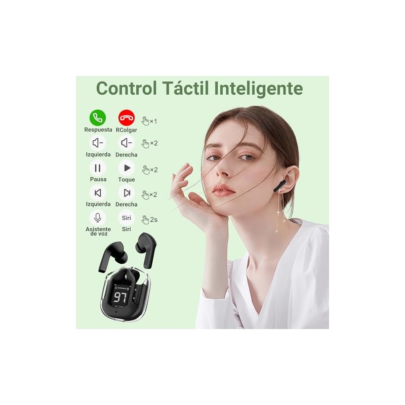 Auriculares Bluetooth inalámbricos, mini auriculares Bluetooth, auriculares intrauditivos, IPX4 resistente