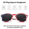 LIKSMU American Flag Sunglasses for Women Men Square Sunglasses Costume