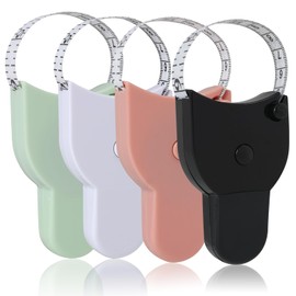 4 Pieces Tape Measure Body Measure 150 cm / 60 Inches Soft Tape Measure for Measuring Body Circumference, Fitness, Sewing, Tailor, Flexible and Retractable, Portable and Precise, in White, Black, Pink
