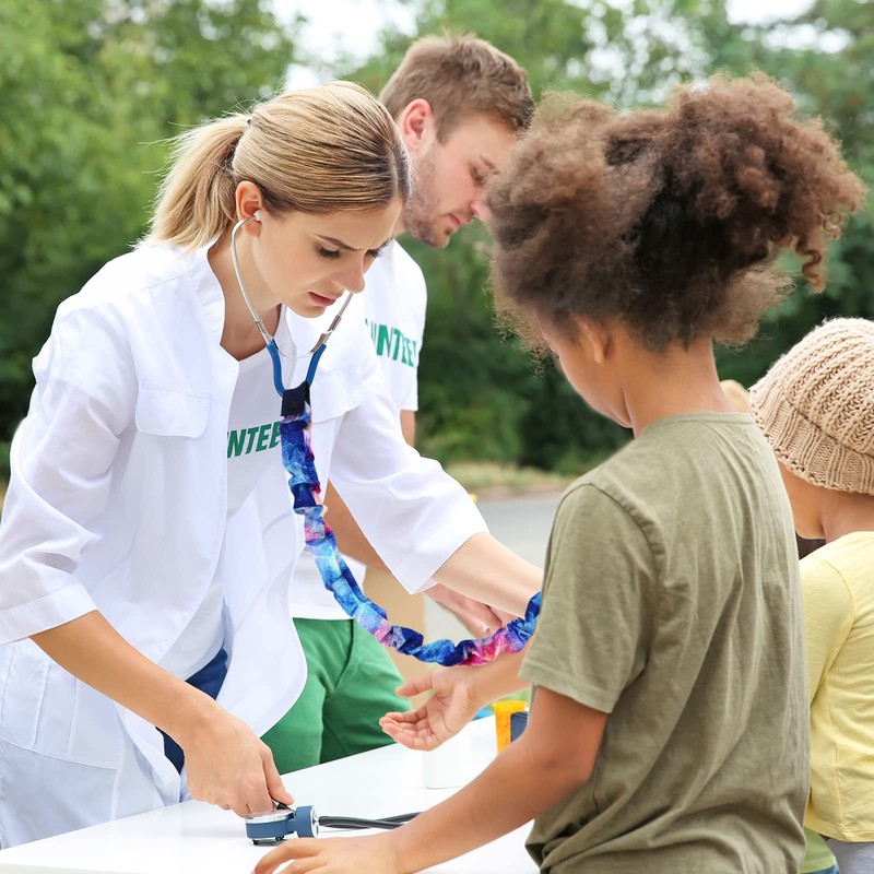 4 Pieces Stethoscope Covers with Removable Tube Handmade Stethoscope Accessories