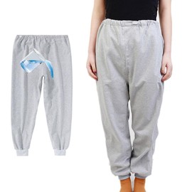 WEEOATAR Diaper Pants Urinary Incontinence Pants Patient Care Trousers,Reusable,Leak-Proof and Washable Adaptive Apparel for Women on Periods,Bedridden,Elderly,Mobility Impaired(Long,Grey,5XL)