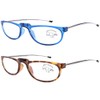 DOOViC 2 Pack Folding Reading Glasses Blue Light Blocking Spring