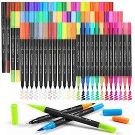 K.CINE 72 Markers For Adult Coloring Books, Dual Brush Marker Pens, Fine Tip Color Markers For Drawing Art Supplies Kit And School Supplies