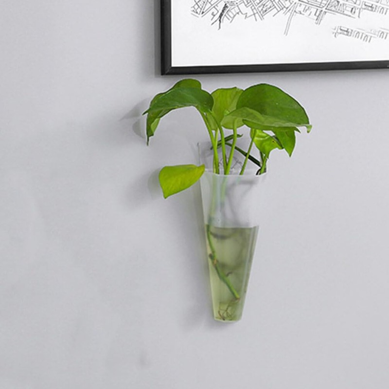 Toddmomy 2pcs Wall Mounted Plant Terrariums Cone Shaped Hanging Planter