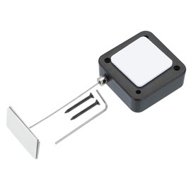 PATIKIL 3.3 ft Retractable Remote Control Tether, Security Cable Lanyard Lock with Double Sided Adhesive & Screw for TV Remote Control Gaming Controller, Black(Square Iron Cap)