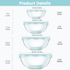 Luvan Borosilicate Clear Glass Mixing Bowls with Lids Set of