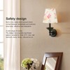 Cloth Lamp Shade Flower Pattern Clip On Bulb Lampshade for