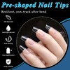 LoveOurHome 600pc Square Gel x Nail Tips Medium Fake Nail
