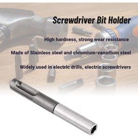 4pcs Drill Bit Holder Extension Connector, SDS Plus Shank to 1/4" Hex Socket Adaptor and 1/4" 3/8" 1/2" Squares Drill Bit Holder Extension Connector for Screws, Nuts, Any Drill and Handheld Driver