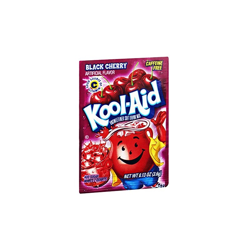 Kool-Aid Black Cherry Caffeine Free Unsweetened Soft Drink Mix, 0.13