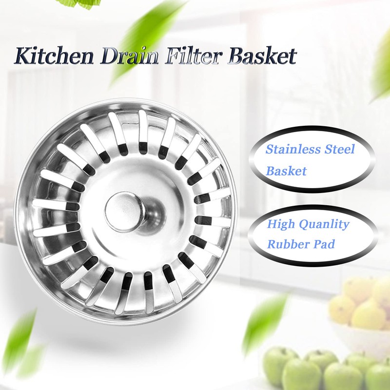 Sink Strainer Plug, 2Pack Kitchen Sink Waste Plug Drain Stopper