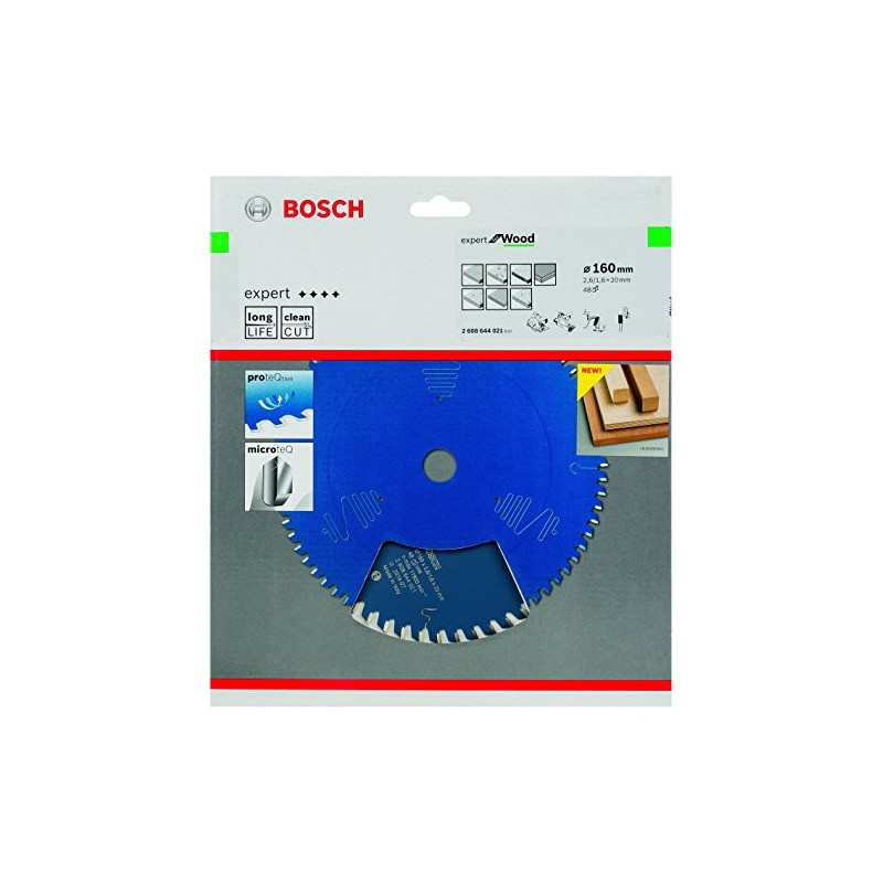 Bosch 2608644021 48T "Expert" Circular Saw Blade for Wood, Blue,