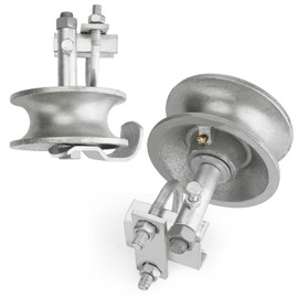 Sliding Gate Rollers, 5" Rear Pipe Track Wheels for Chain Link Sliding Gates, 1 7/8" Round Post, 1 7/8" or 1 5/8" for Chain Link Fence Gate Frame, Single U - Pack of 2