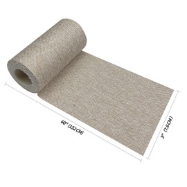 King Mountain Premium Linen Fabric Iron-on Repair Patch, Inside&Outside Fabric Repair Patch, 3"x60" with Backing Glue Linen Repair Decorative Patch kit (Linen-3"x60", Rice Coffee)