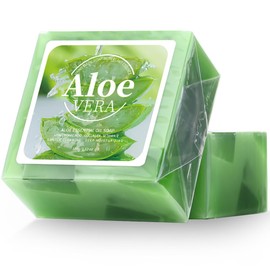 AKARY Aloe Vera Soap For Face & Body, Moisturizing Handmade Soap Bar, Oil Control Deep Cleansing Exfoliation Mild Smooth Skin Shrink Pore for Daily Skin Care