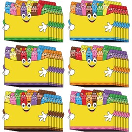 60 Pcs Crayon Box Name Tags Colorful Crayons Terrific Labels Colorful Self Adhesive Name Tags Labels Name Tags Sticker Decorative Sticker Labels for Family School Office Conferences Classroom Home