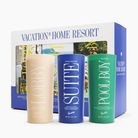 Vacation Sunscreen Home Resort Scented Candle Set, Premium Soy Blend Wax, 85-Hour Long Burning, Hotel Lobby Candle Holiday Gift Set of 3, Luxury Candle Gift Set for Women & Men, 8oz Each (Pack of 3)