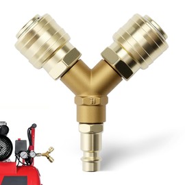 APOMOONS Compressed Air Distributor Compressed Air Coupling Compressed Air Accessories Compressed Air Soft Compressed Air Distributor 2-Way with 2 Couplings, NW 7.2 1/4 AG Air Hose Quick Coupler