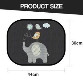 FunnAura 2 Pcs Car Sun Shade for Baby, Universal Car Window Shades for Blocking Heat UV Rays Sun Glare (44 X 36 cm)